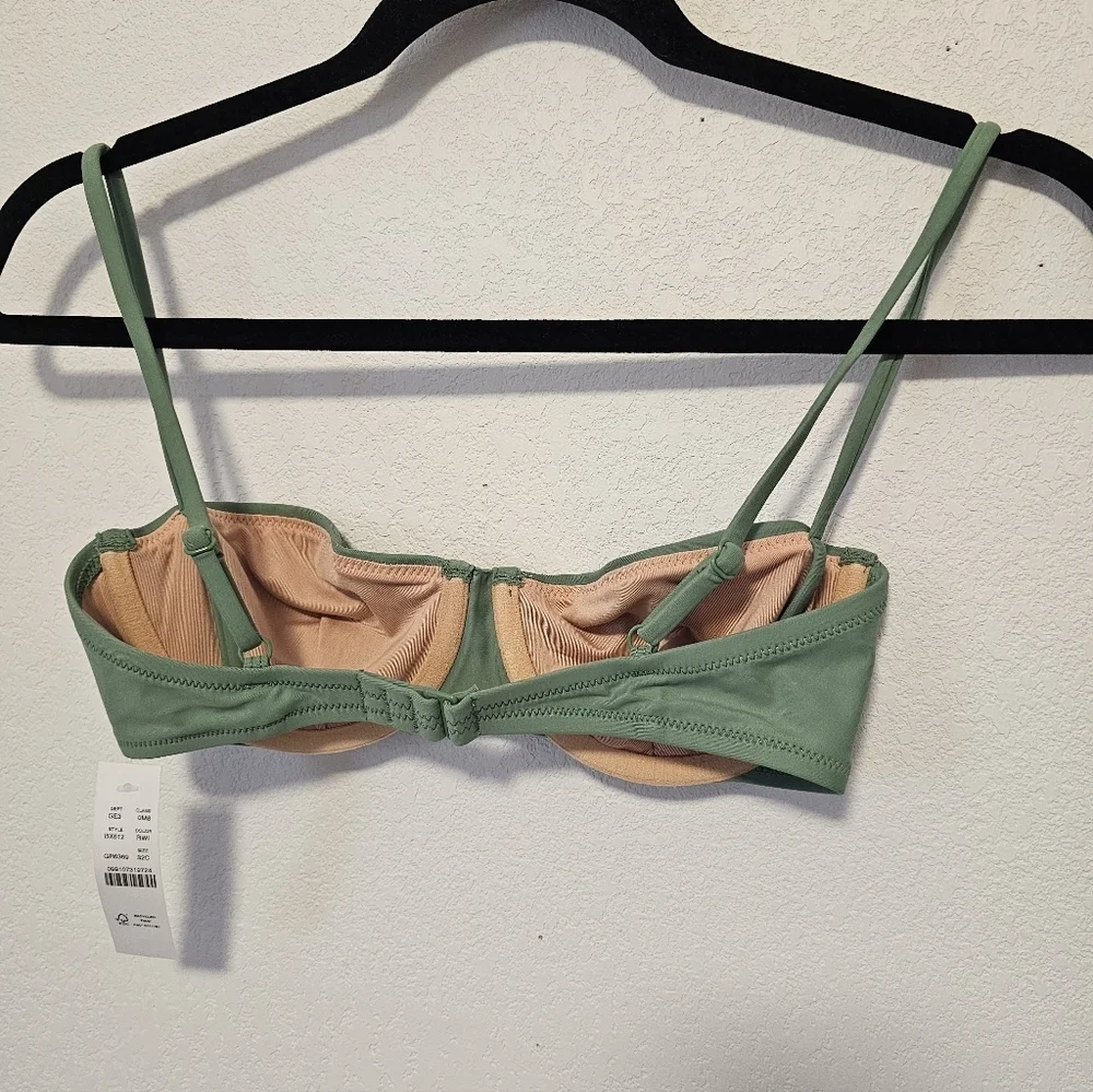 J. Crew Sage Green Underwire Swim Bikini Top Women's Size 32B NWT